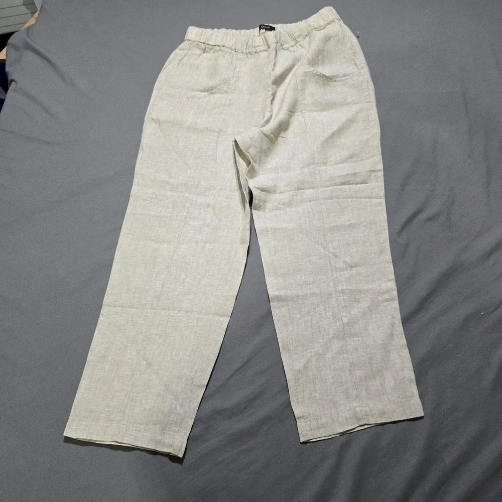Quince Tapered Ankle Pants Women Size M Flax 100% European Linen LB94201-JDAVN01